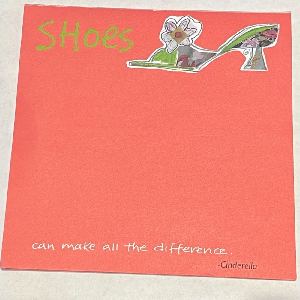 Notepad Cinderella Shoe Quote with Floral High Heel Illustration